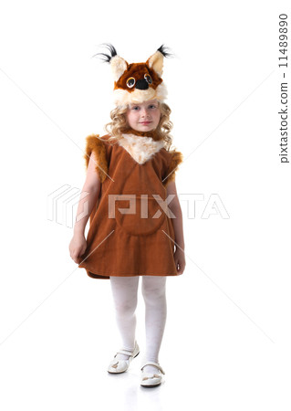 Adorable little blonde posing in squirrel dress Adorable little blonde posing in squirrel dress 11489890