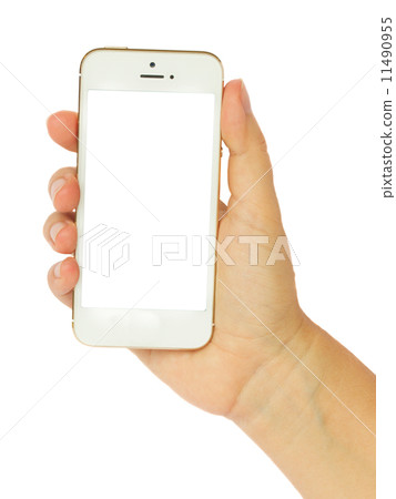 hand holding a modern smartphone 11490955