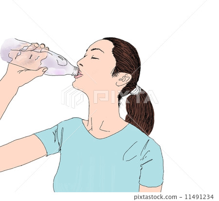A woman drinking mineral water 11491234