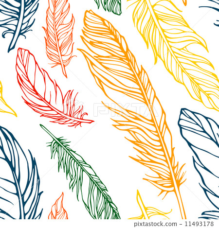 Seamless pattern with decorative feathers Seamless pattern with decorative feathers 11493178