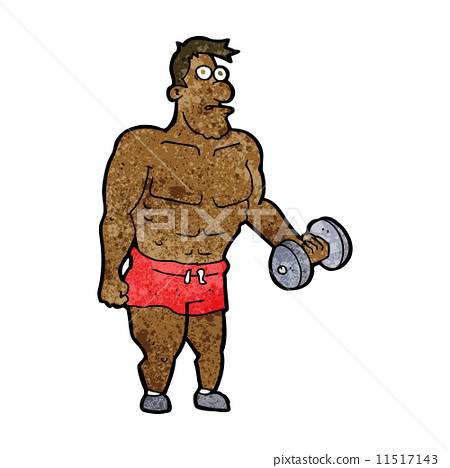 Cartoon Lifting Weights