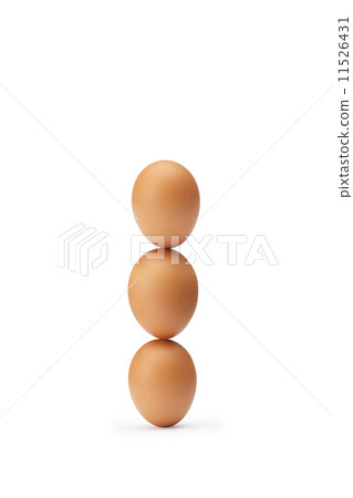 Sort eggs stacked vertically isolated on white background 11526431