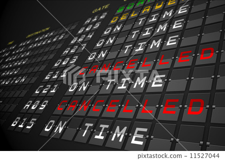 Departures list on black mechanical board 11527044