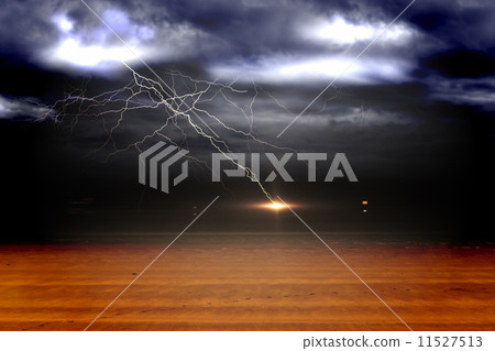 Stormy sky over desert with lightning Stormy sky over desert with lightning 11527513