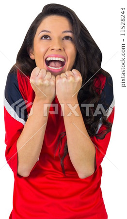 Cheering football fan in red Cheering football fan in red 11528243