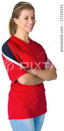 Pretty football fan in red 11528331