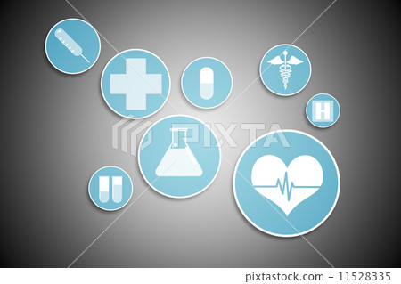 Medical icons in blue and white 11528335