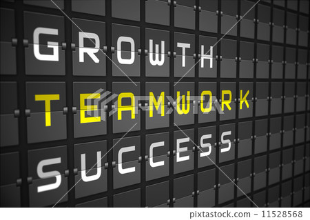 Teamwork buzzwords on black mechanical board Teamwork buzzwords on black mechanical board 11528568