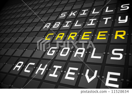 Career buzzwords on black mechanical board 11528634