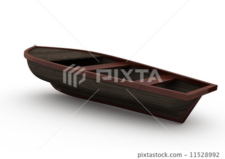 Brown wooden boat with shadow - Stock Illustration [11528992] - PIXTA