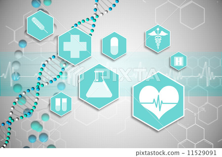Medical icons in blue and white Medical icons in blue and white 11529091