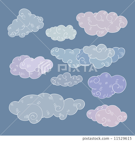 Vintage clouds set. Vintage clouds set. 11529615