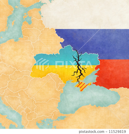 Map of Ukraine with Crack 11529819