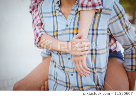 Young hip couple wearing check shirts 11530607