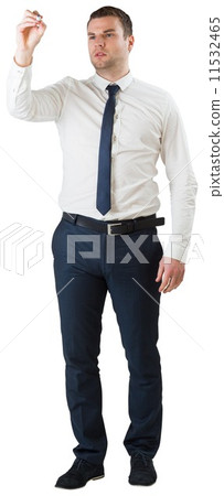 Young businessman writing with marker Young businessman writing with marker 11532465
