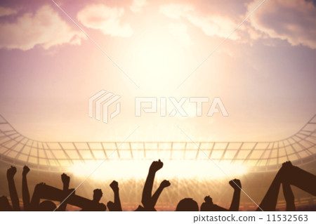 Football stadium with cheering crowd 11532563