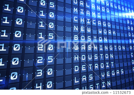Blue departures board for major usa cities 11532673