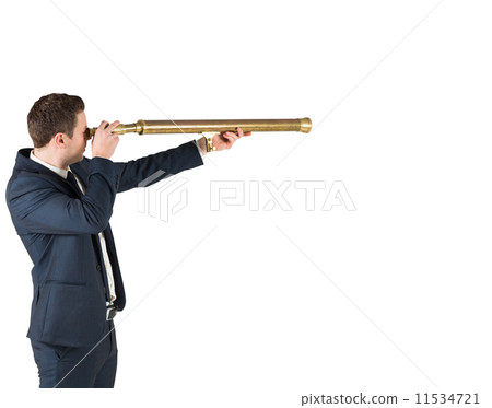 Businessman standing and looking through telescope 11534721