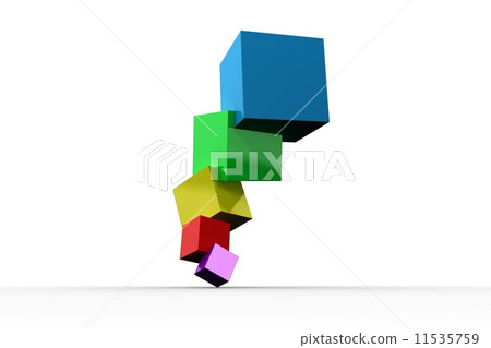 Pile of 3d colourful cubes 11535759