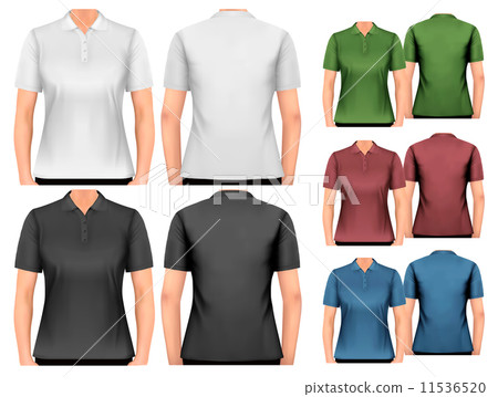 Female polo shirts. Design template. Vector. 11536520