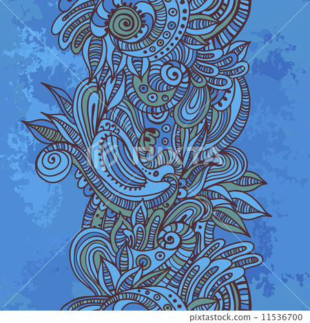 Quaint seamless border on watercolor background 11536700