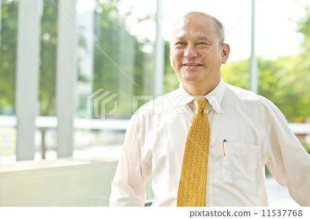 Senior businessman going up the escalator Senior businessman going up the escalator 11537768