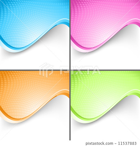 Colorful wave folder templates set - Stock Illustration [11537883] - PIXTA