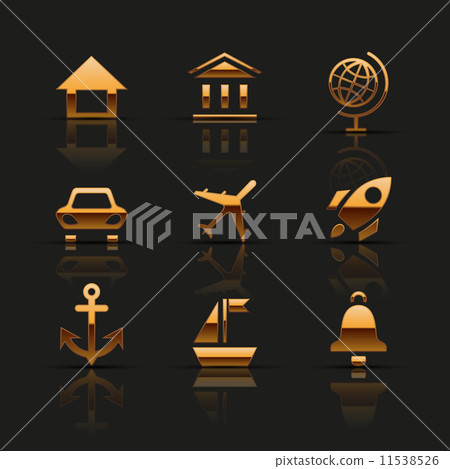 Golden web icons set. Vector illustration. Golden web icons set. Vector illustration. 11538526