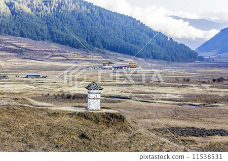 chorten at phobjikha valley chorten at phobjikha valley 11538531