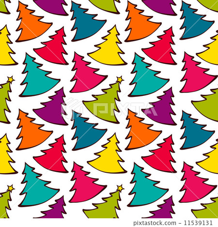 Seamless pattern with colorful Christmas trees 11539131