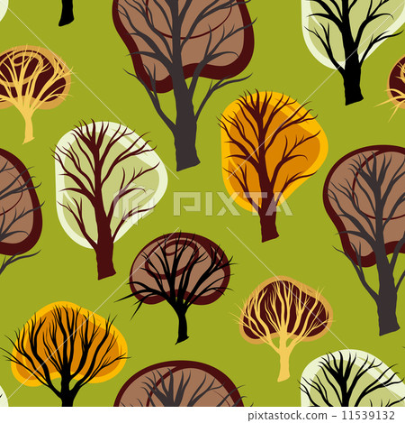 Seamless pattern with decorative trees Seamless pattern with decorative trees 11539132