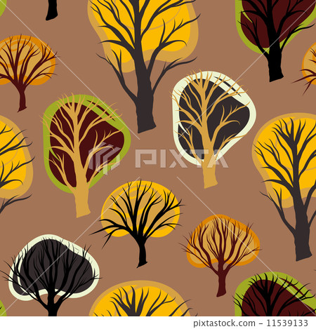 Seamless pattern with decorative trees 11539133