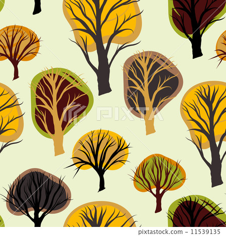 Seamless pattern with decorative trees 11539135