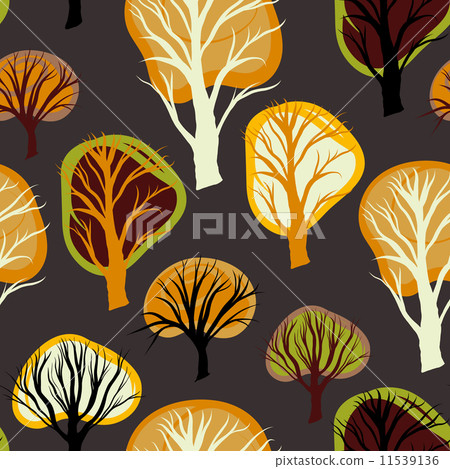 Seamless pattern with decorative trees Seamless pattern with decorative trees 11539136