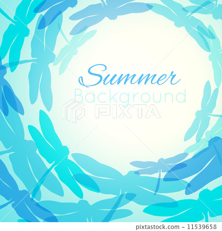 Summer background with flying silhouette dragonflies 11539658