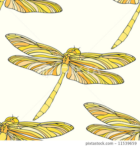 Seamless pattern with colorful hand drawn dragonflies Seamless pattern with colorful hand drawn dragonflies 11539659