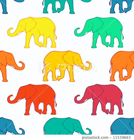 Seamless pattern with hand drawn silhouette elephants Seamless pattern with hand drawn silhouette elephants 11539663