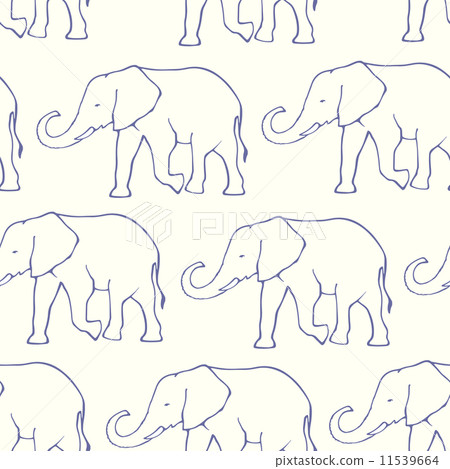 Seamless pattern with hand drawn silhouette... - Stock Illustration ...