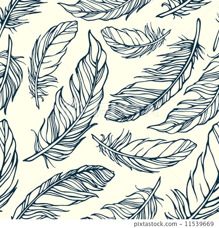 Seamless pattern with hand drawn decorative... - Stock Illustration ...