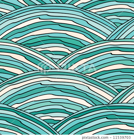 Seamless pattern with hand drawn wavy texture Seamless pattern with hand drawn wavy texture 11539703