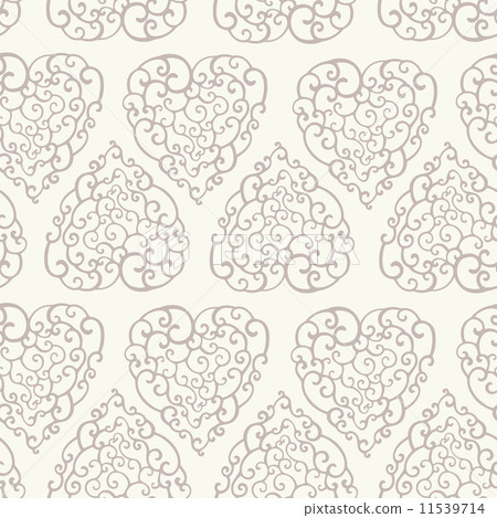 Seamless pattern with hand drawn doodle hearts Seamless pattern with hand drawn doodle hearts 11539714