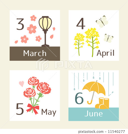 Season's illustration March to June Season's illustration March to June 11540277
