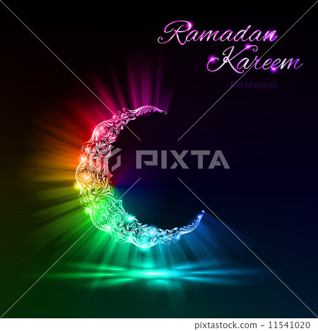 Greeting card of holy Muslim month Ramadan with magical Crescent 11541020