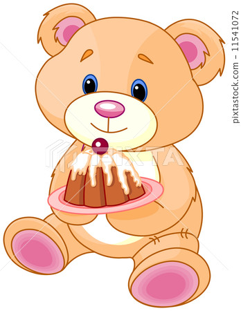 Teddy Bear holds cake Teddy Bear holds cake 11541072