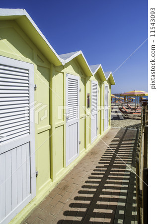 Wooden cabins on the beach Wooden cabins on the beach 11543093