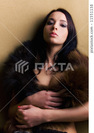 lust attractive glamor girl with brown boa lust attractive glamor girl with brown boa 11551138