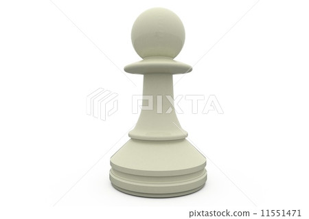 Digitally generated white pawn standing alone 11551471