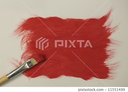 Red paint with paintbrush Red paint with paintbrush 11551499