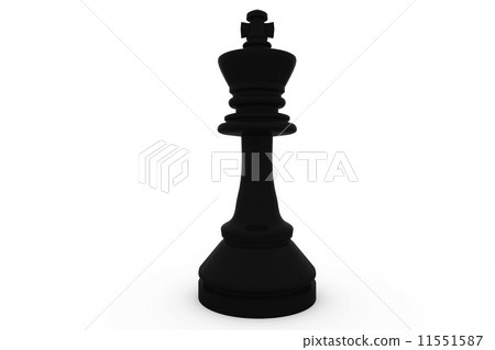 Digitally generated black king standing alone 11551587