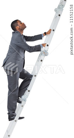 Businessman climbing up ladder Businessman climbing up ladder 11552158